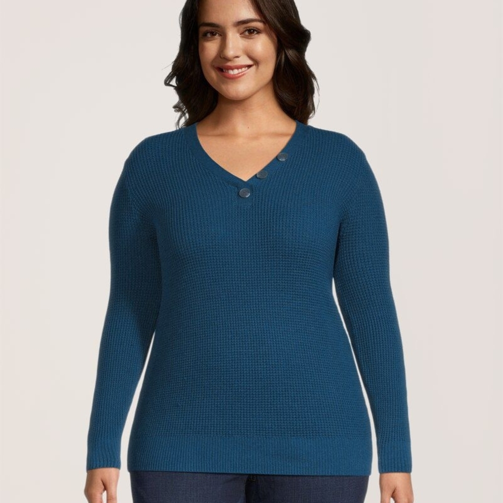 Denver Hayes Teal V-Neck Sweater